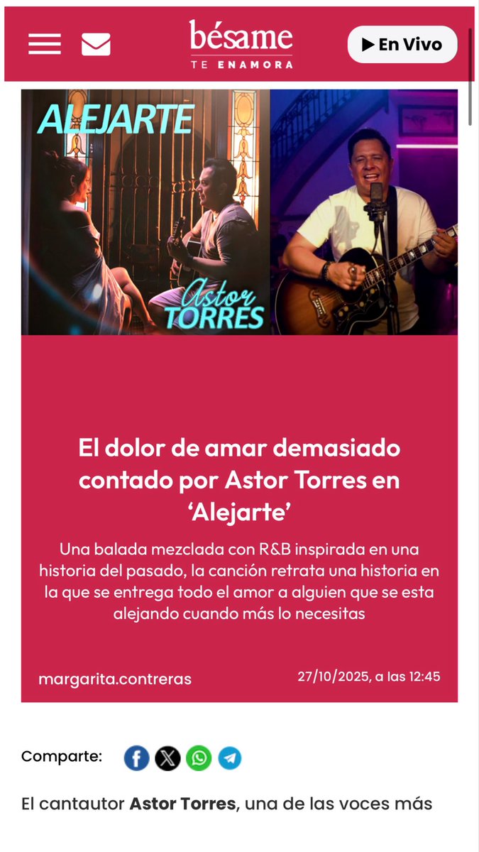 Gracias de todo corazón! <a href="/BesameColombia/">Bésame FM</a> besame.fm/2025/el-dolor-…