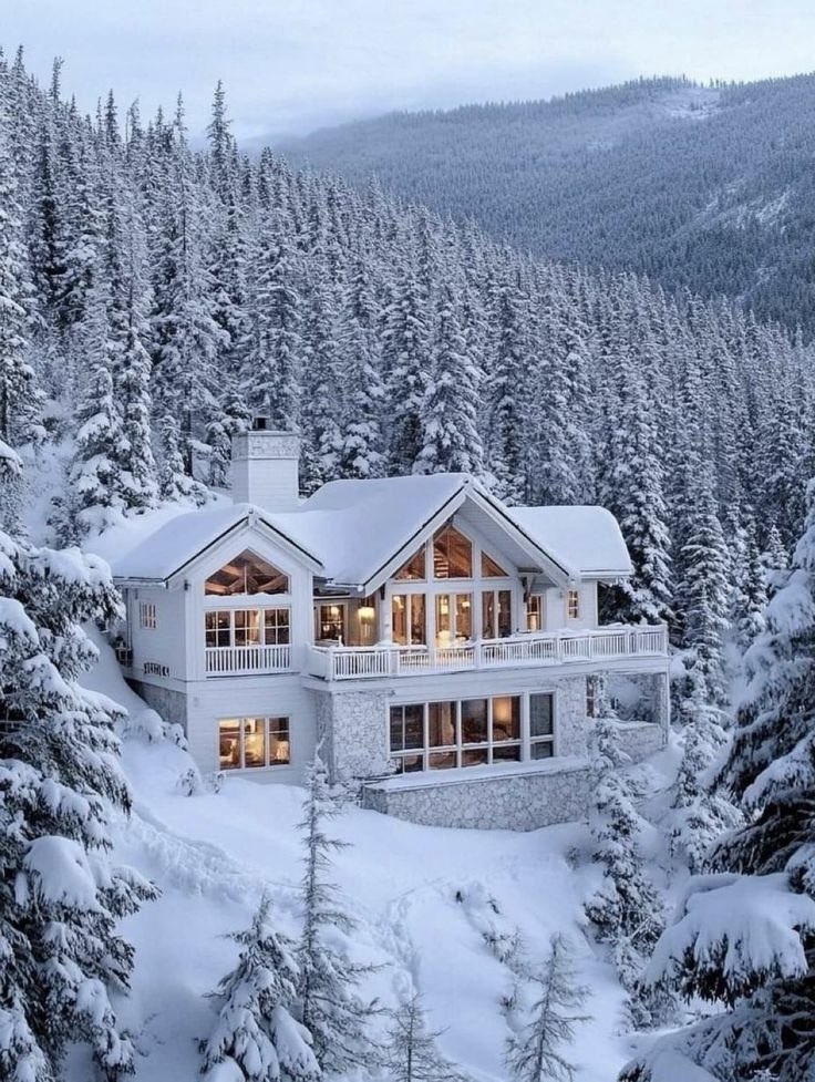earthcurated's tweet photo. Hidden chalet in the woods. Stocked for a year. No signal. Winter alone? 

Yes or no? 🌲❄️ https://t.co/SGgFE48HId
