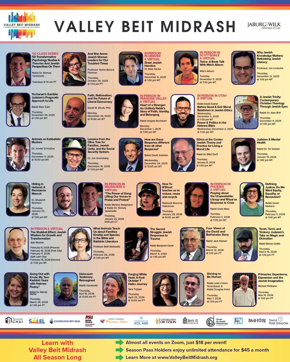 VBMTorah's tweet image. Torah! Torah! Torah! 📖

Join us for inspiring learning, in person (multiple cities) or online!
➡️ ValleyBeitMidrash.org

#jewishlearning #Judaism #JewishCommunity