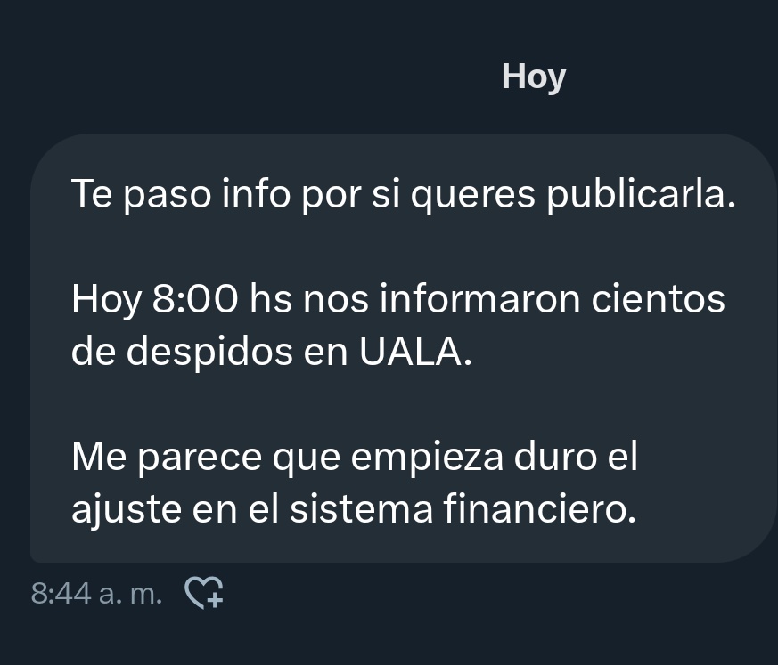 🚨 AHORA / despidos masivos en UALA, es lo que se viene, destrucción de empleo en todos los sectores