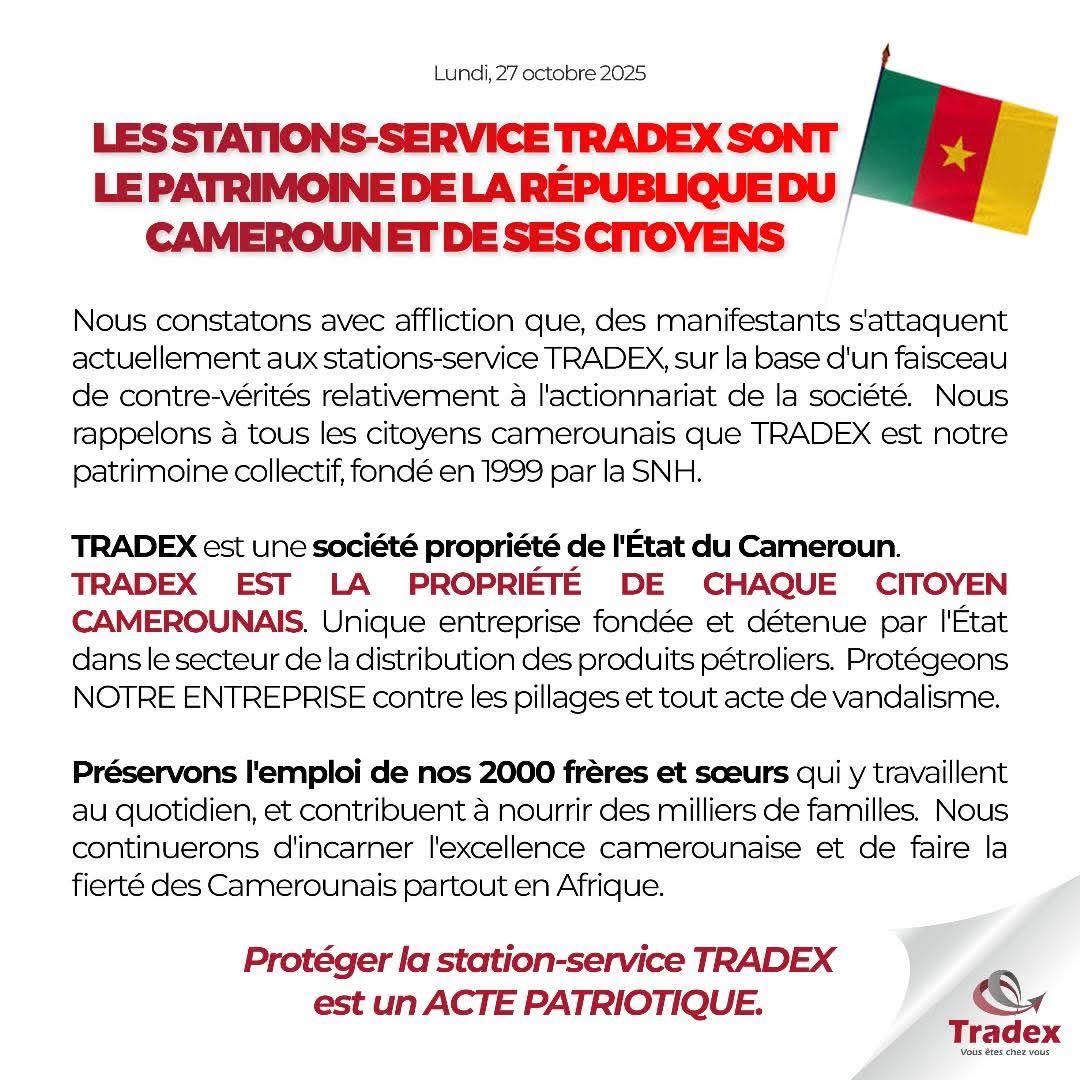 TheCameroonianZ's tweet photo. Communiqué Tradex 🚨🛑 https://t.co/0O3WTFU8VZ