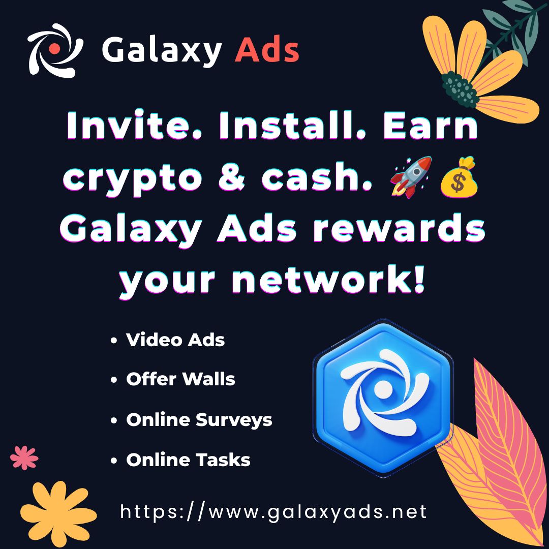 galaxycashin's tweet photo. Galaxy Ads - Online surveys, offers, tasks and offerwalls
Invite. Install. Earn crypto & cash. ๐๐ฐ Galaxy Ads rewards your network!
Join Now at https://t.co/8BMIi0E2zE
#GalaxyAds #ReferralRewards #AppInstallEarnings #CryptoIncome #EarnWithFriends https://t.co/ahrCGwhASU