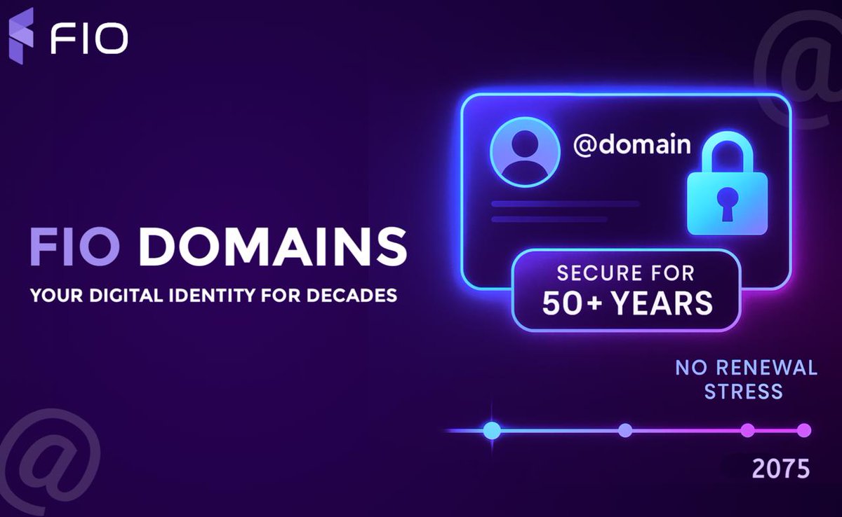 Cryptolover630's tweet image. The future of digital identity just got a massive upgrade! 🚀
Now you can renew your @joinFIO Handle for up to 50 YEARS 🔥
Secure your online name once and enjoy peace of mind for decades! 🌐

#FIOProtocol #FIOHandle