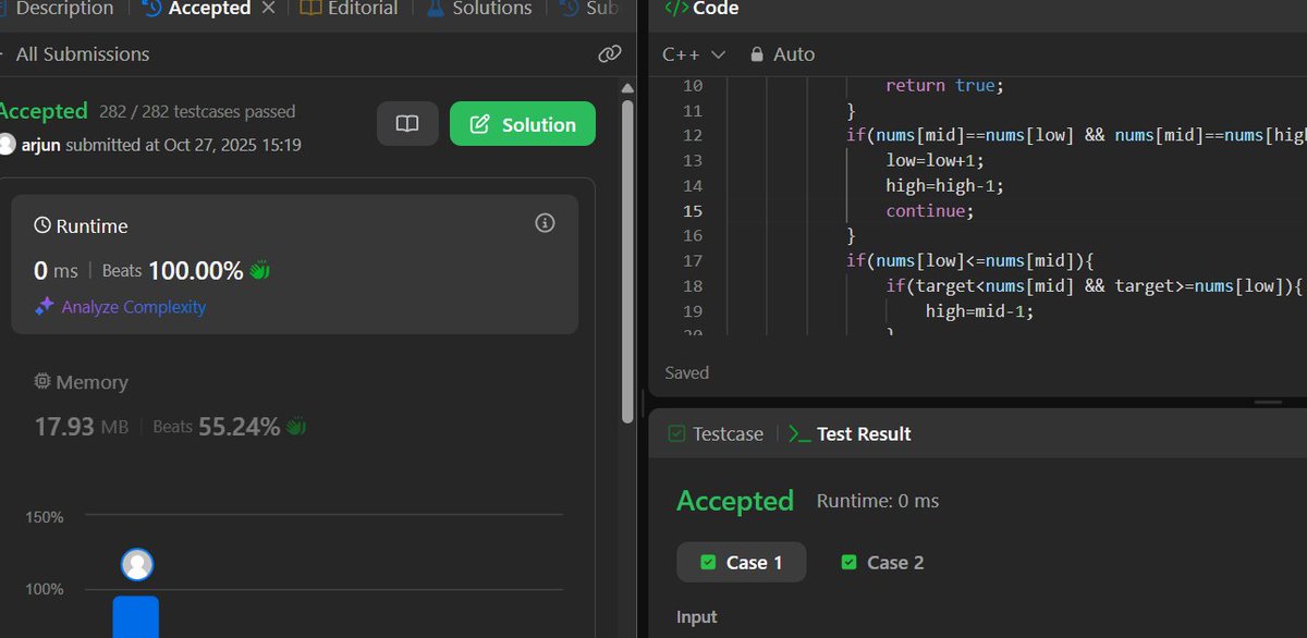 coutttHellow's tweet image. Day 6
Practiced some binary search questions today. Slowly getting better at coding and facing less syntax errors.
#100Daysofcodingchallenge