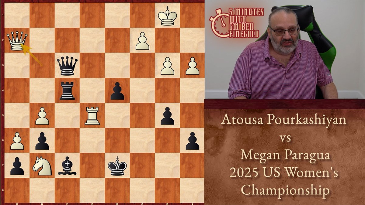 Brilliant Sacrifices | 5 Minutes with Ben
Atousa Pourkashiyan vs Megan Paragua, 2025 US Women's Championship

youtu.be/ofric46pJaQ