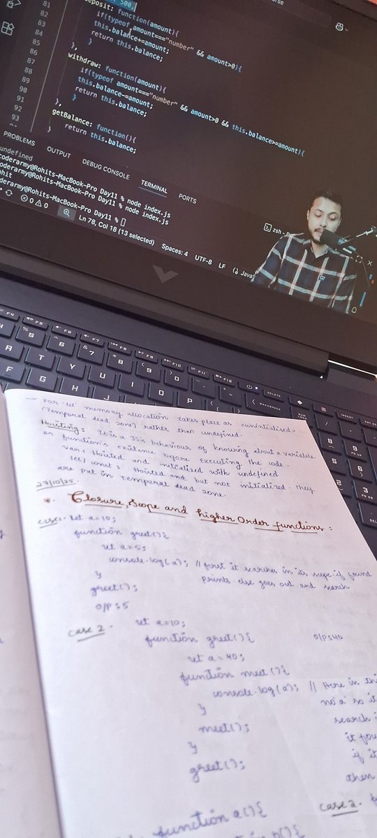 pragnya_balla's tweet image. #Day11 : Completed lecture on scope,closures and higher order functions 
#mernstack #coderarmy #rohitnegi