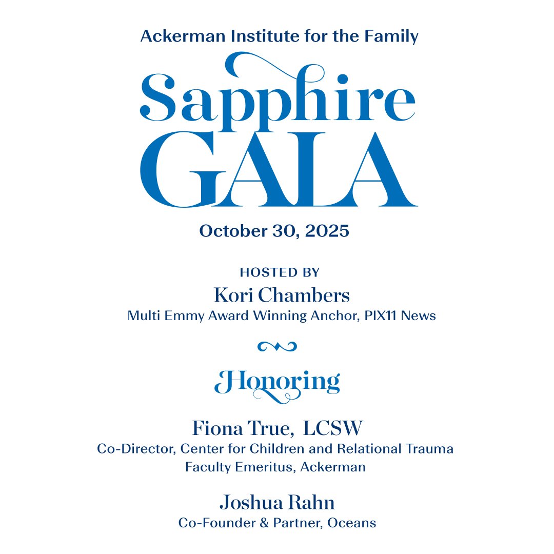 The countdown is on!

In just three days, we’ll gather to celebrate Ackerman’s 65 years of supporting families and shaping the field of family therapy.

Join us for an unforgettable evening of inspiration, community, and celebration.
