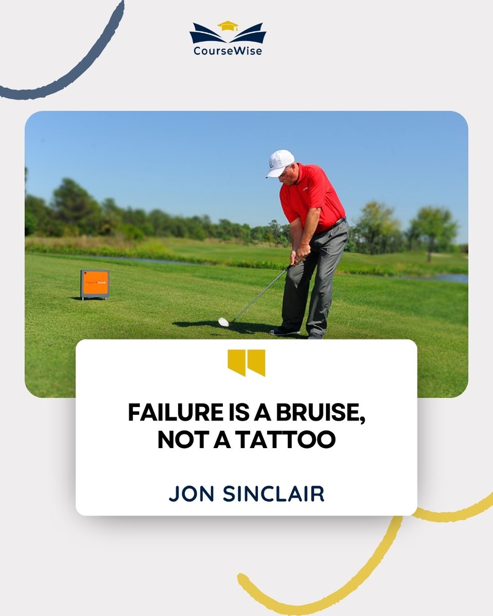 CoursewiseUS's tweet image. “Failure is a bruise, not a tattoo.” – Jon Sinclair 💪
Every setback is temporary — the lesson stays forever.
#CourseWise #GrowthMindset #Motivation