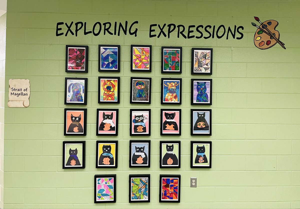 tech_and_tacos's tweet image. 🎨 The halls of @PRE_Explorers are full of color and creativity thanks to our amazing art teacher, Ms. Jessica Simmons, and her talented student artists! 💚🖌️✨