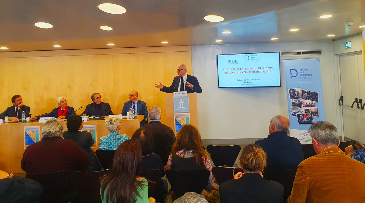 “ATTACCO ALLA LIBERTÀ DI STAMPA TRA AUTOCRAZIA E DEONTOLOGIA”. PIUE E FESTIVAL DELLA DIPLOMAZIA. PALAZZO DELL’INFORMAZIONE ADNKRONOS, ROMA.