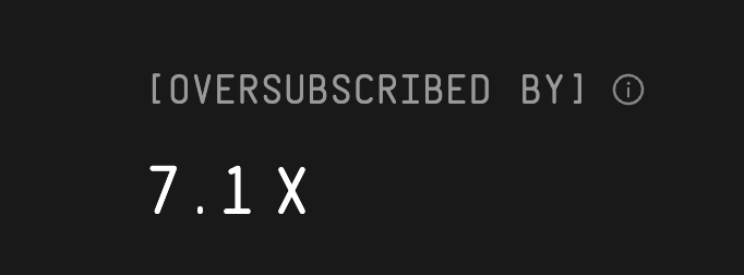 $MEGA sale oversubscribed by 7x