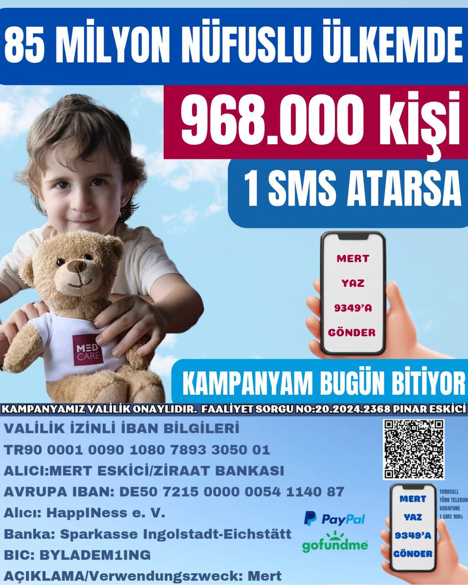 85 milyon nüfuslu ülkemde,
968.000 kişi 1 sms atarsa,kampanyam bugün bitiyor.
Eğer sende destek olmak istersen;

MERT yaz 9349’A gönder!

#GFKvFB #PoliseÇözüm #DİBÖnlisansKontenjan Gaziantep FK-Fenerbahçe #HuzurluTürkiye Brown Yabancı Bahis İngiltere F-35 Kart