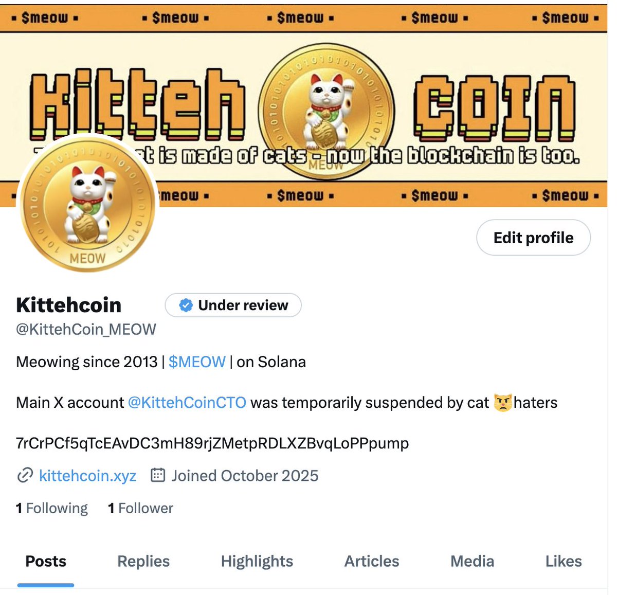 CryptobroMark's tweet photo. We are under a mass vamp attempt by cat haters and vamp copy attempts.

Follow the official $MEOW backup @Kittehcoin_MEOW 

People seem to be threatened by the powerhouse of  😼 The cats always land on their feet. 📷🐾 https://t.co/YFljN6ybiq