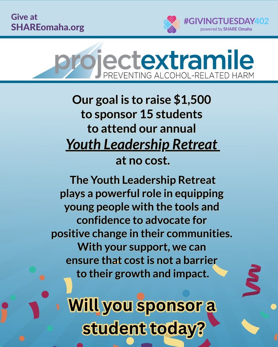 ProjectXtraMile's tweet photo. 🌟 This Giving Tuesday (Dec. 2, 2025), you can help shape a deserving student leader. Help us send 15 incredible students to the Youth Leadership Retreat — a life-changing experience that builds confidence, courage, and a vision for a better future.
https://t.co/JecW3ikEYq https://t.co/qQDgazdCyF