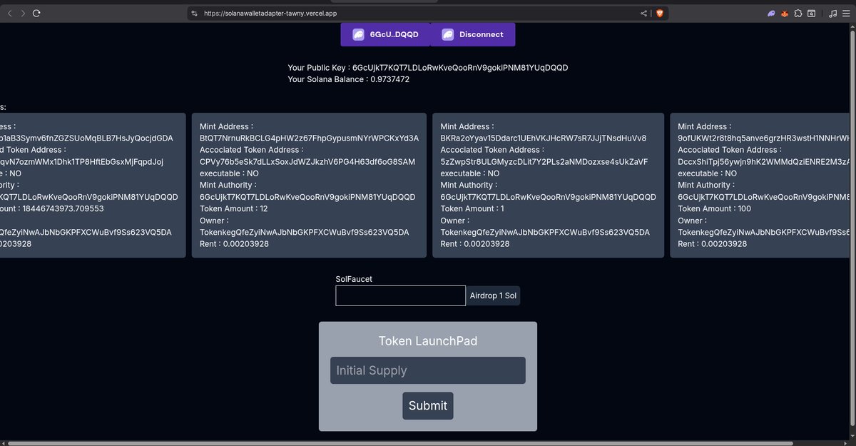 Portguss_D_Ace's tweet image. Day 13/100 of #100DaysOfCode 🚀
🔹 Spent half the day traveling
🔹 Added a proper Token Launchpad With & Without MetaData 
🔹 Improved several aspects of the project
🔹 Started working on the PCloud file upload limit issue in a side project
#BuildInPublic #Web3 #Solana