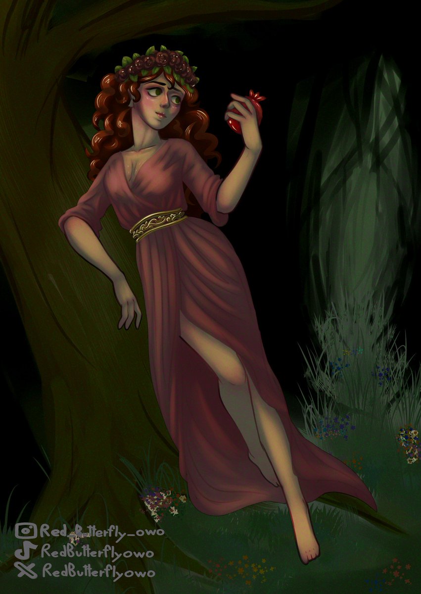 RedButterflyowo's tweet photo. Persephone Goddess of spring and the underworld 💀🌺

#Persephone #GreekMythology #mythology https://t.co/aneLu5H9nN