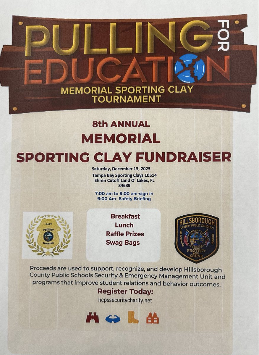 HCPSSecurityEM's tweet image. Save the Date! @TampaPD @HCSOSheriff @PlantCityPolice @TempleTerracePD