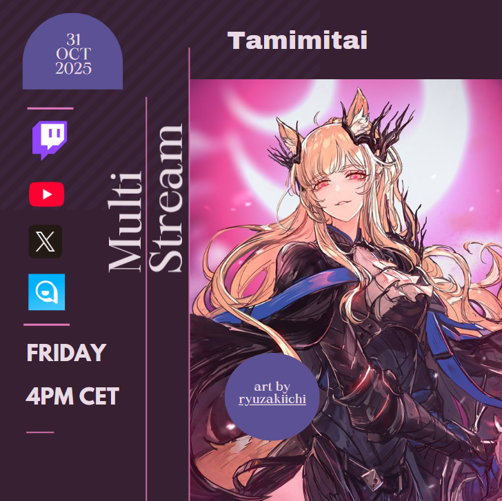 🌸 Ups—surprise, it’s Tami again! Get BEWITCHED🌸

I FIXED MY AUDIO — the game shall begin! 🎮✨
Maybe there’s even a cute surprise waiting~ 🐈‍⬛

🗓️ Friday, 31-10-25
🕓 Time: 4 PM CET • 11 AM EST • 8 AM PST • 12 AM JST (next day)

Come join the fun and be part of the chaos! 🧙