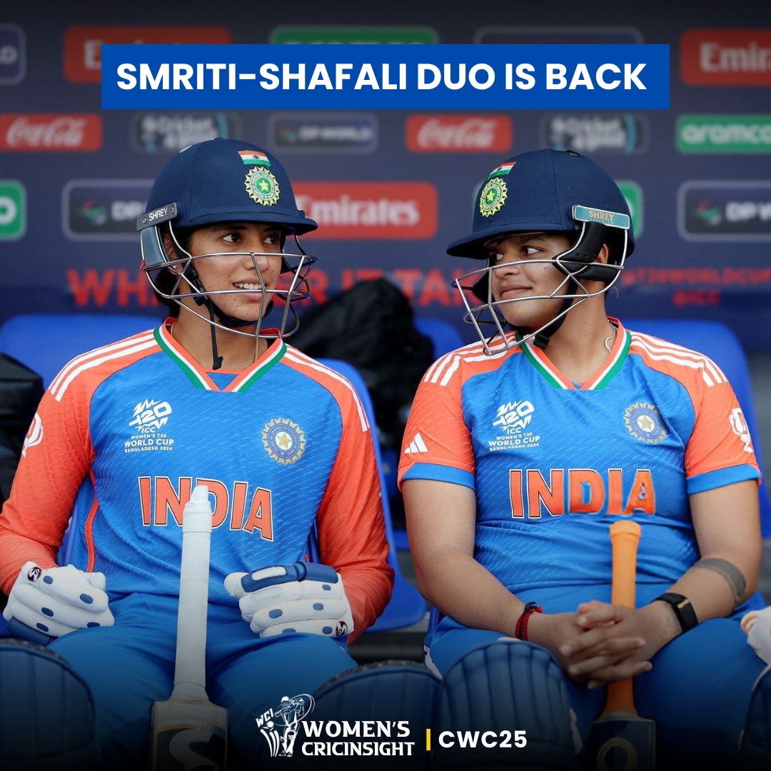WCI_Official's tweet image. Your favourite duo is back, excited? 🤔
#ShafaliVerma #CWC #CWC25 #TeamIndia #CricketTwitter