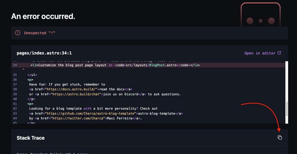 ShettyDeveesh's tweet image. The copy button is live in @astrodotbuild 5.15.0 ✨

A little productivity boost to all the astro devs out there :)