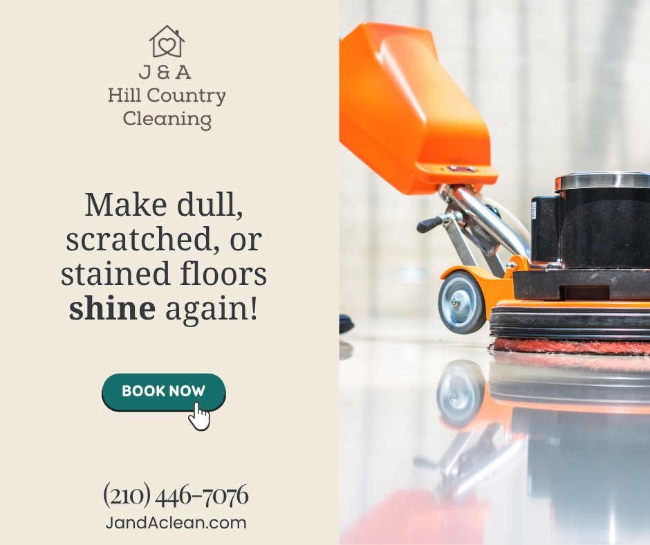 JandAclean's tweet image. Dull or scratched floors? ✨ We’ll bring them back to life!
Book your floor restoration today → JandAClean.com

#FloorRestoration #HillCountryCleaning #SpringBranchTX #CleanFloors #TexasHomes