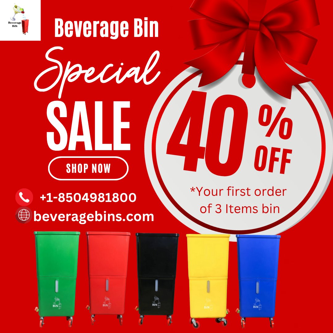 BeverageBins's tweet image. 🚨 Beverage Bin Sale is Live! 🚨
Keep your bar, restaurant, or event space clean and organized with our two-part Beverage Bin — designed to separate liquid waste from ice, straws, and garnishes effortlessly.#CleanAndSmart