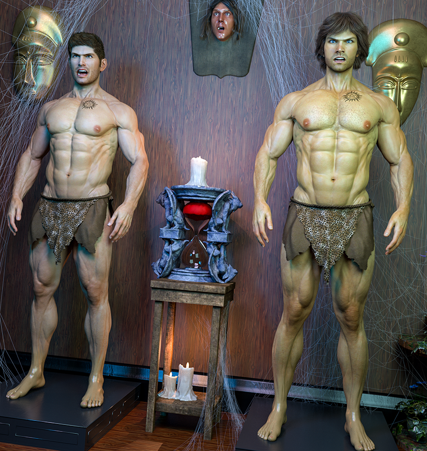 8thSD's tweet image. Kinktober day 27, Taxidermy/Trophy. The Hunters become the hunted as a warlock captures the Winchesters, dress them up as Tarzan, and magically transform them into mounted trophies. Trapped in their own bodies, how are they going to get out of this curse?