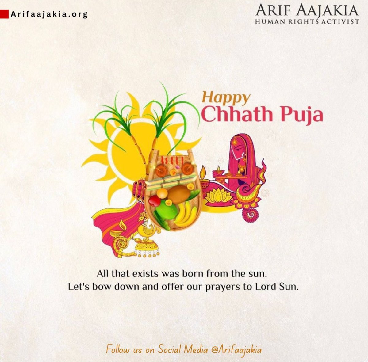 Wishing you and your family a blessed and blissful Chhath Puja!
May the divine rays of the setting sun fill your life with success.