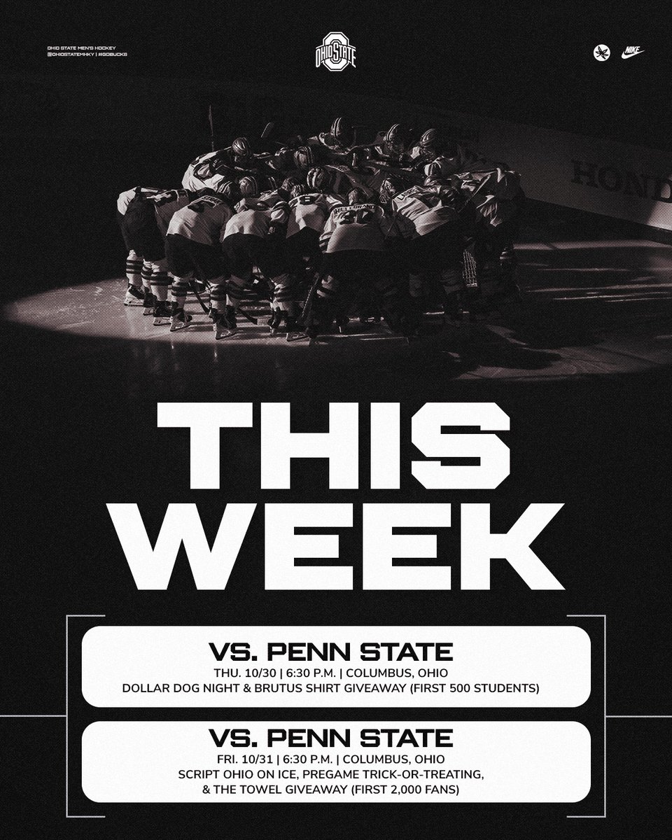 OhioStateMHKY's tweet photo. A B1G matchup in @TheSchott this week ... No. 17 Ohio State vs No. 4 Penn State Thursday and Friday❗️

#GoBucks | 🎟️ https://t.co/vmsyuvtZWZ https://t.co/aYRVKKeEnB