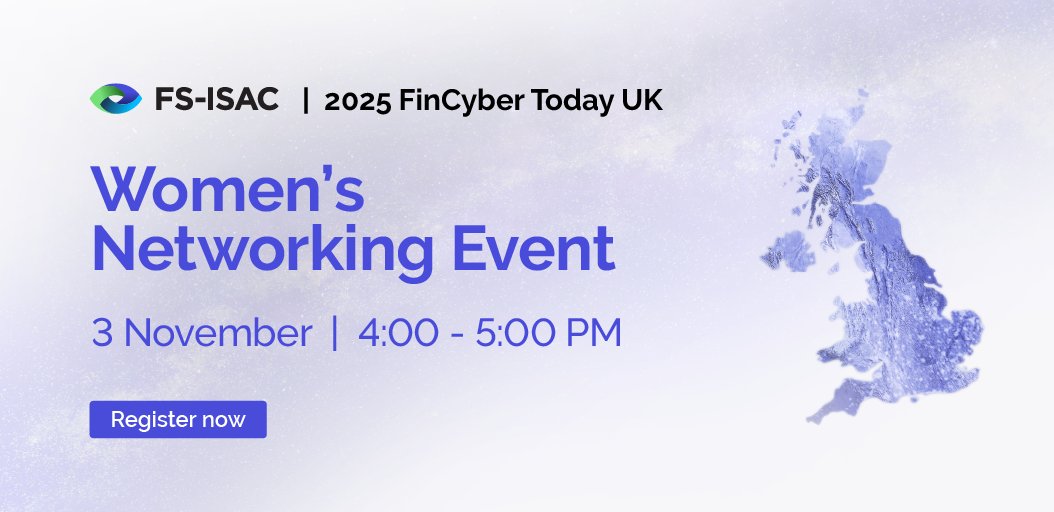 FSISAC's tweet image. Planning to attend FinCyber Today UK? Register for our Women&apos;s Networking Event while you&apos;re there. It offers women a rare opportunity to discuss career, growth, and leadership issues while networking with colleagues.

Register now: hubs.ly/Q03Qhx4p0