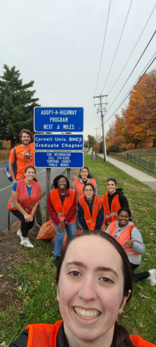 CornellBME's tweet photo. Another shout-out to our caring and motivated @BMESociety @CUbmes graduate student organization who, as part of their dedication and outreach and community service, last week cleaned up the streets through the @NYSDOT #adoptahighway #garbage #communityservice. https://t.co/Ku2HOcIVtX