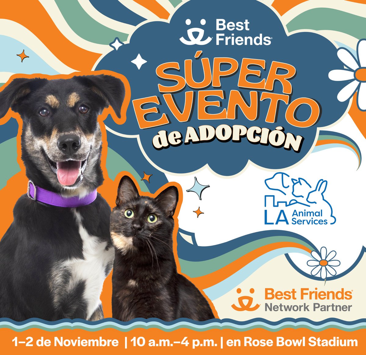 LACityPets's tweet photo. ⭐ THIS WEEKEND LOS ANGELES - SUPER ADOPTION EVENT ⭐

LA Animal Services invites you to join us for the return of the @bestfriendsanimalsociety Super Adoption Weekend! LA Animal Services will be waiving adoption fees for dogs &amp; cats at the event, and at all six LA City shelters https://t.co/7D4EpxfnRA