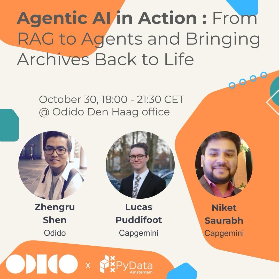pydataamsterdam's tweet image. Just 3 days left - join us this Thursday, October 30, @odidonederland  for “Agentic #AI in Action” — featuring live demos, real-world insights, and of course networking! 🙌

🔗 We still have some spots open, so RSVP now via Meetup and don&apos;t miss out: lnkd.in/eKsKfcea