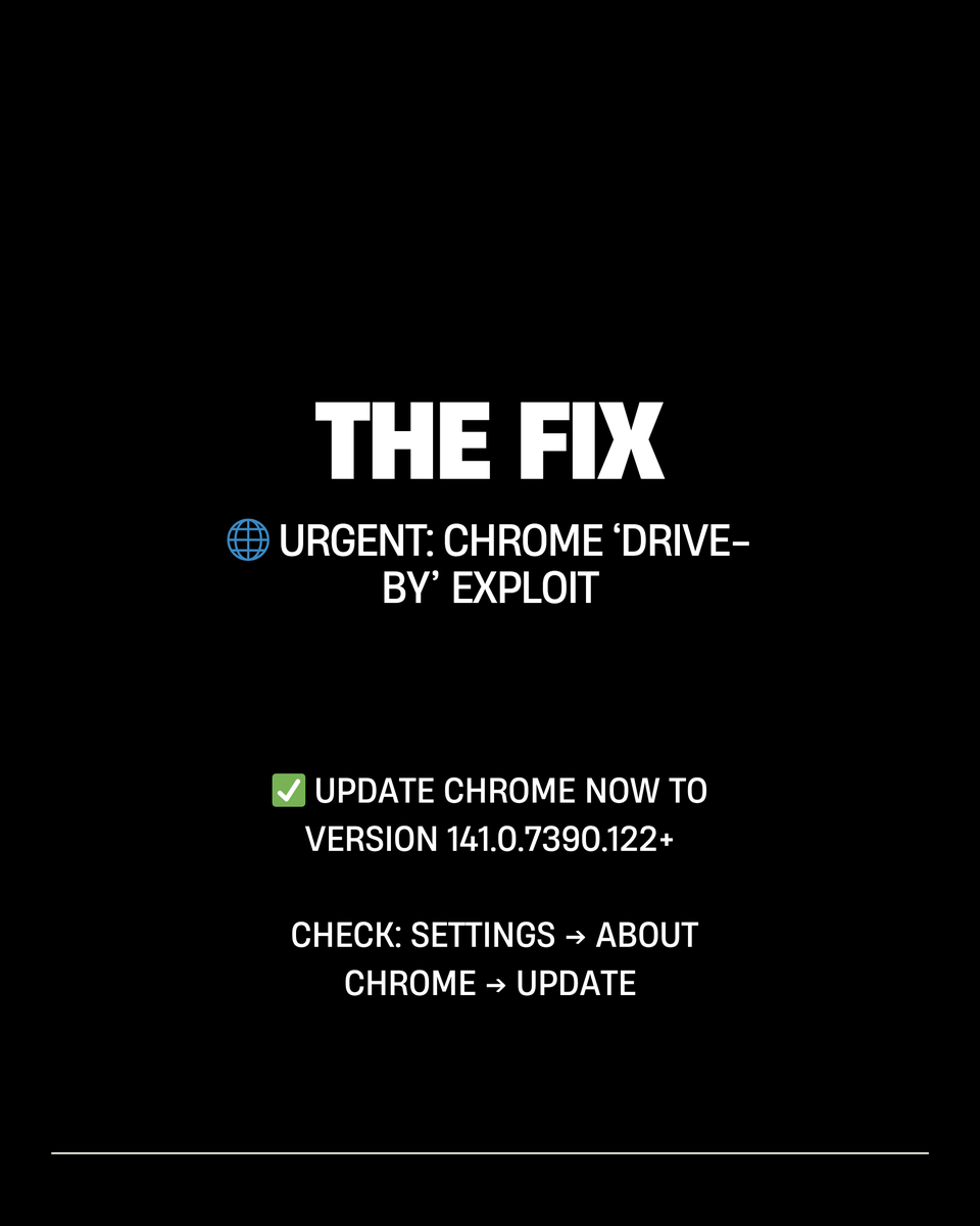 AIS_Now's tweet photo. 🚨 Two critical security threats are active right now:
1️⃣ Microsoft WSUS flaw lets attackers take over networks remotely
2️⃣ Chrome “drive-by” exploit infects devices through malicious websites

Both have real-world attacks happening this week.

🧩 What to do:
• Update Windows Servers and Chrome immediately
• Disable WSUS if unpatched
• Be cautious with links and attachments

🔗 Learn more about cybersecurity and get protection guidance: https://t.co/XULbd2I0hU