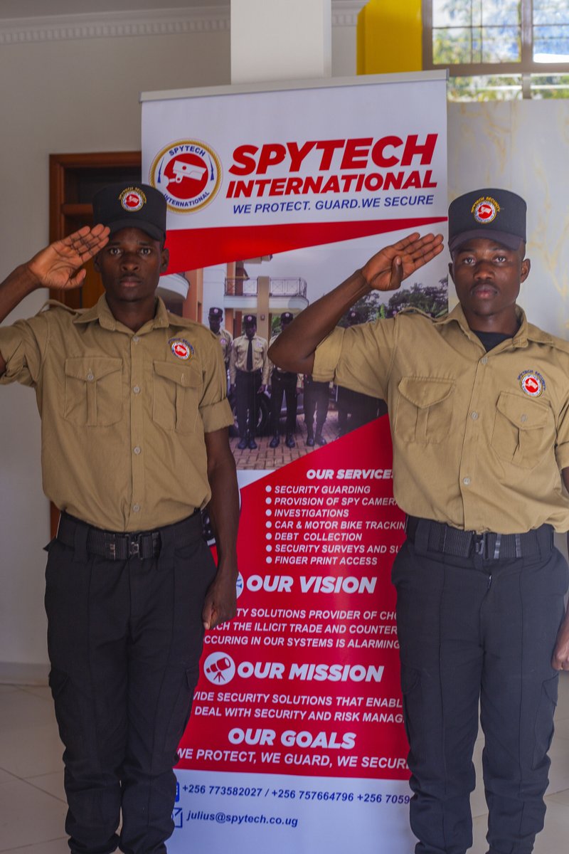 Spytechsecurity's tweet image. WE PROTECT. WE GUARD. WE SECURE.
As the night settles, we take our post — vigilant, alert, and ready to serve.
From the first light of dawn to the quiet hours of the night, Spytech guards stand as a shield for homes, businesses, and communities across Uganda.

Every salute is a p