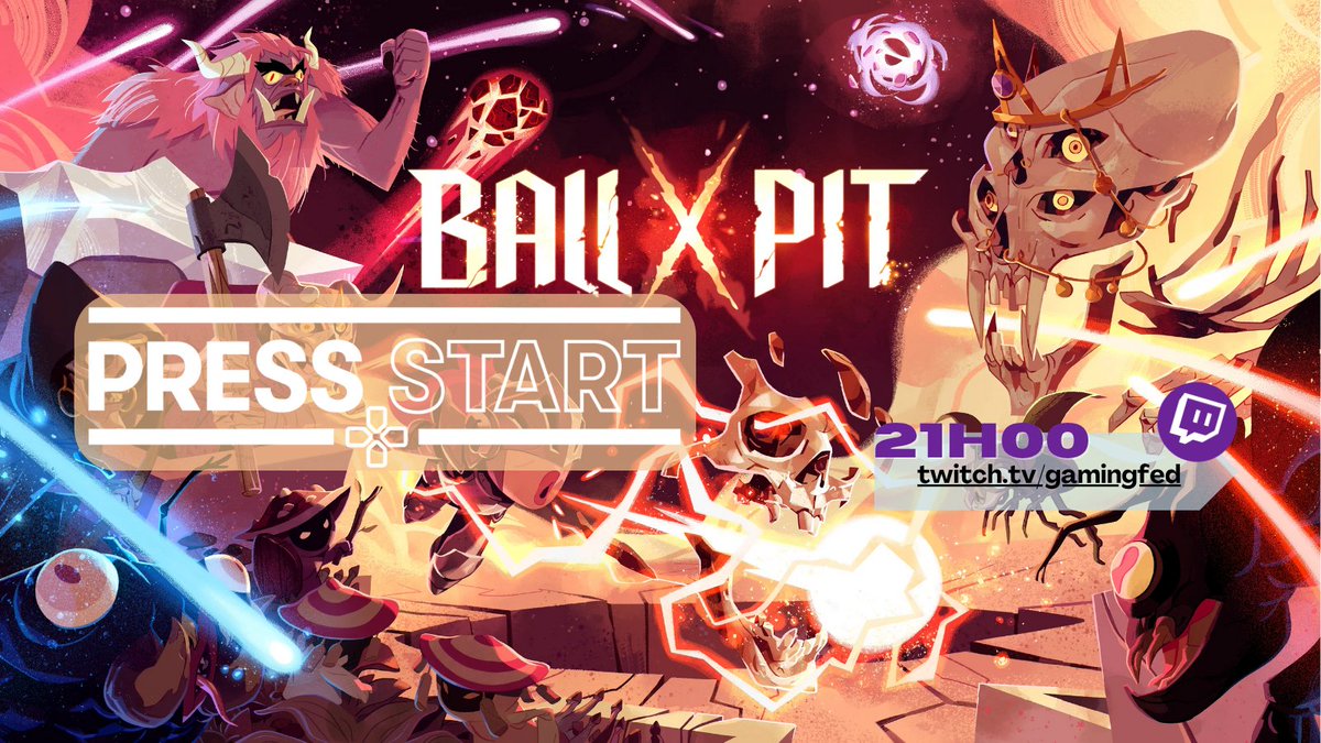 Hello! Ce soir <a href="/Gary_Niet/">Gary Niet</a> &amp; Meteora jouent avec des boules. Il y en a pour tous; grosses, petites, blanches, brunes, chaudes, froides, explosives. Le summum c'est d'en faire des paires pour fusionner ou les évoluer. Venez les voir jouer à #BALLxPIT à 21h! Twitch.tv/gamingfed