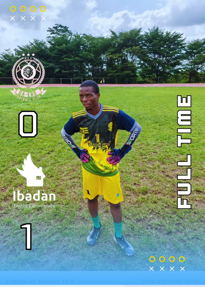 FULL-TIME:
DA-EBS FC 🦁 0️⃣ – 1️⃣ Ibadan Twitta Community

Our winning streak may have been halted, but our spirit remains unbroken. 💪🔥
We take the lessons. We rise again — stronger, sharper, and hungrier. 🌪️
The journey continues. 💚