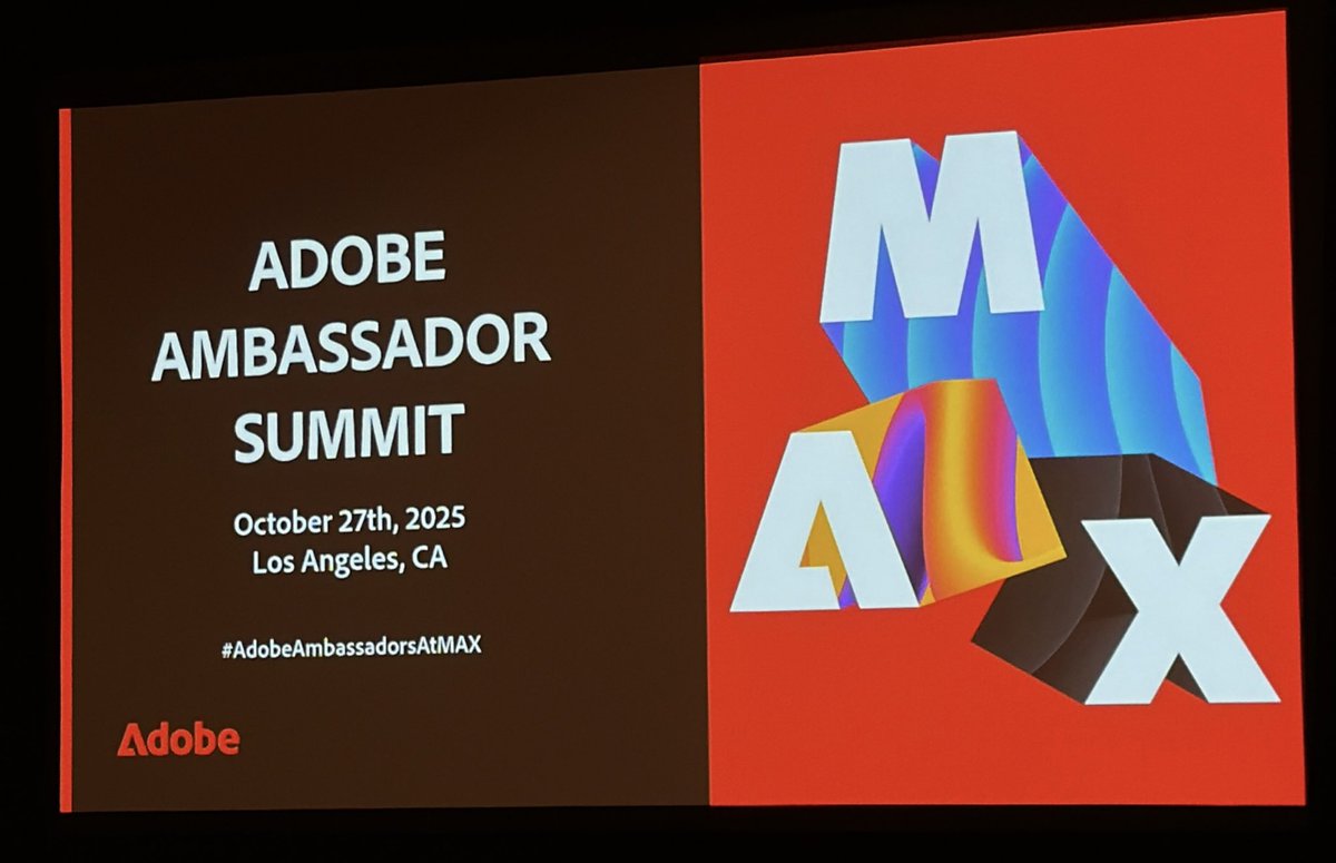 Adobe Max Ambassador Summit! 

Love learning new stuff with Adobe and how they’re making stuff better for creators! 

#Ad #AdobeAmbassadorsAtMax #AdobeExpressAmbassadors