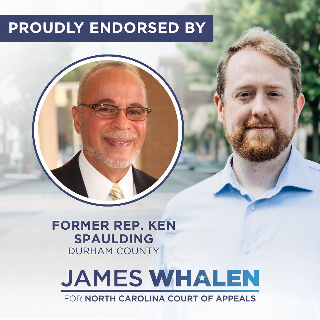 I’m so proud to have the support of Former Rep. Ken Spaulding and I hope to have yours too at actblue.com/donate/whalenf…

#ncpol #ncpolitics #election2026 #bluewave #ncdemocrats #voteblue #northcarolina #nc #clt #charlotte #mecklenburg #gastonia #durham #raleigh #asheville #vote