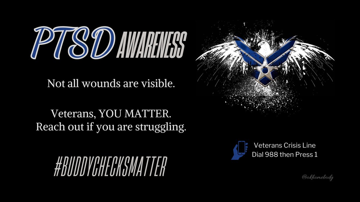 ✅Tuesday☑️VETERAN Buddy Checks✅RH 🇺🇸
We know buddy checks work, so be sure to check on yours today. Reach out if you are struggling, there are many here who want to help, or dial 988 and press 1. You are worth fighting for. I love all y’all! ❤️🤍💙
✈️<a href="/AirMech1980/">Wesley Jones (USAF Retired)</a> <a href="/Mike04091780/">TSgt Mike</a>