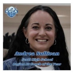 Congratulations to Milyn Minor who was voted as the KVCA 10th Region Player of the Year (third year in a row!!!) and Coach Sullivan who was named 10th Region Coach of the Year!