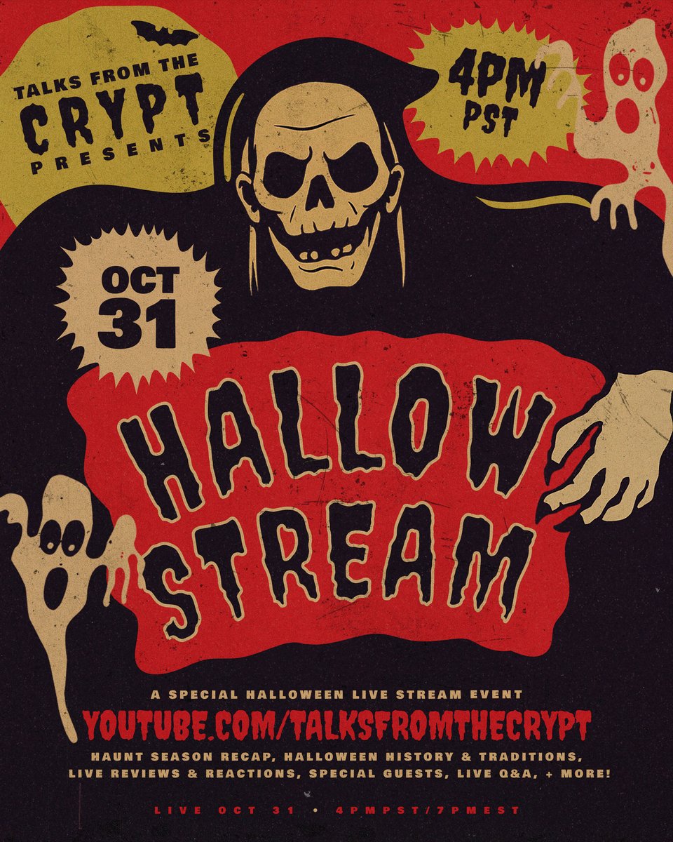 Something spooky comes your way 👻 HALLOWSTREAM on 10/31 @ 4PM on our YouTube! SAVE THE DATE.