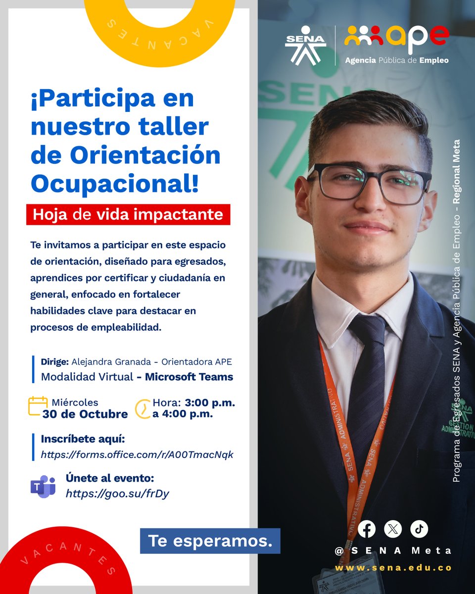 ¿Quieres destacar en tus procesos de selección? 💼
Aprende a crear una hoja de vida impactante, que refleje tu talento, habilidades y fortalezas profesionales. 🌟
#SENAEsEmpleo
