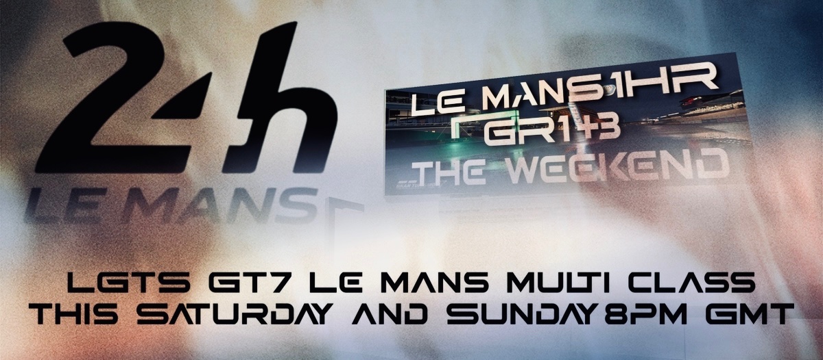 F1_LGTS's tweet photo. The best race of the season is here, GR1 and 3 racing together on the very track that inspired the whole multi class theme in our GT7 league. 

Will you join us to flat out through the night and rain and attempt to take victory? 

https://t.co/7oOCNOvdz6 https://t.co/rUbpBAwlGU