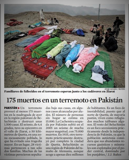 28-29 October 2008 23:10-11:33 UT
Mw6.4-6.4 #earthquake doublet hit Ziarat, near Quetta, Balochistan, SW Pakistan, destroying hundreds of mud houses, killing 215 people.
earthquake.usgs.gov/earthquakes/ev…
lavanguardia.com/hemeroteca
A devastating EQ happened in 1935
👇
x.com/JoseRodRibeiro…