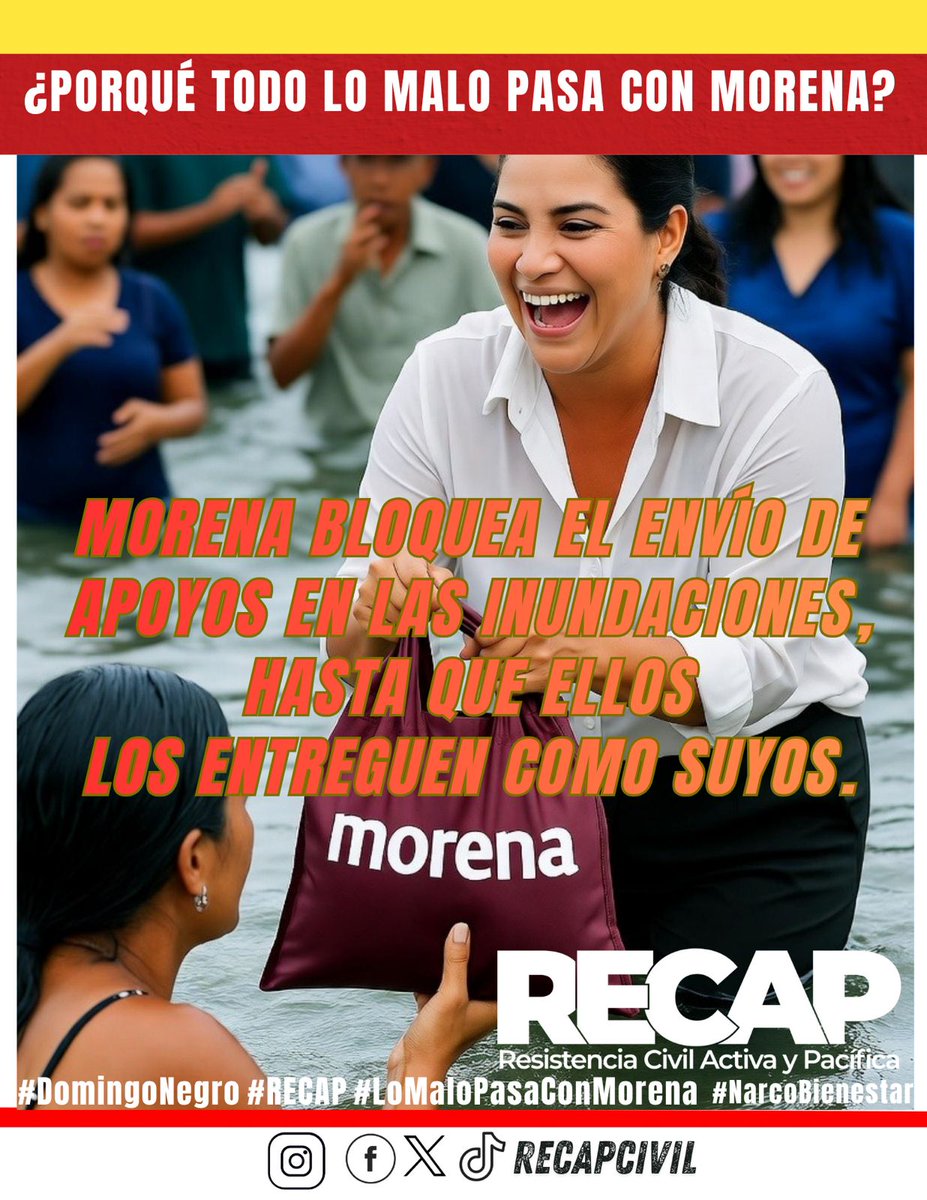 Caballerosurfer's tweet image. Y luego se molestan porque se les señala por lucrar con la desgracia y la desesperación ciudadana. #DomingoNegro. #RECAP. #LoMaloPasaConMorena. #NarcoBienestar.