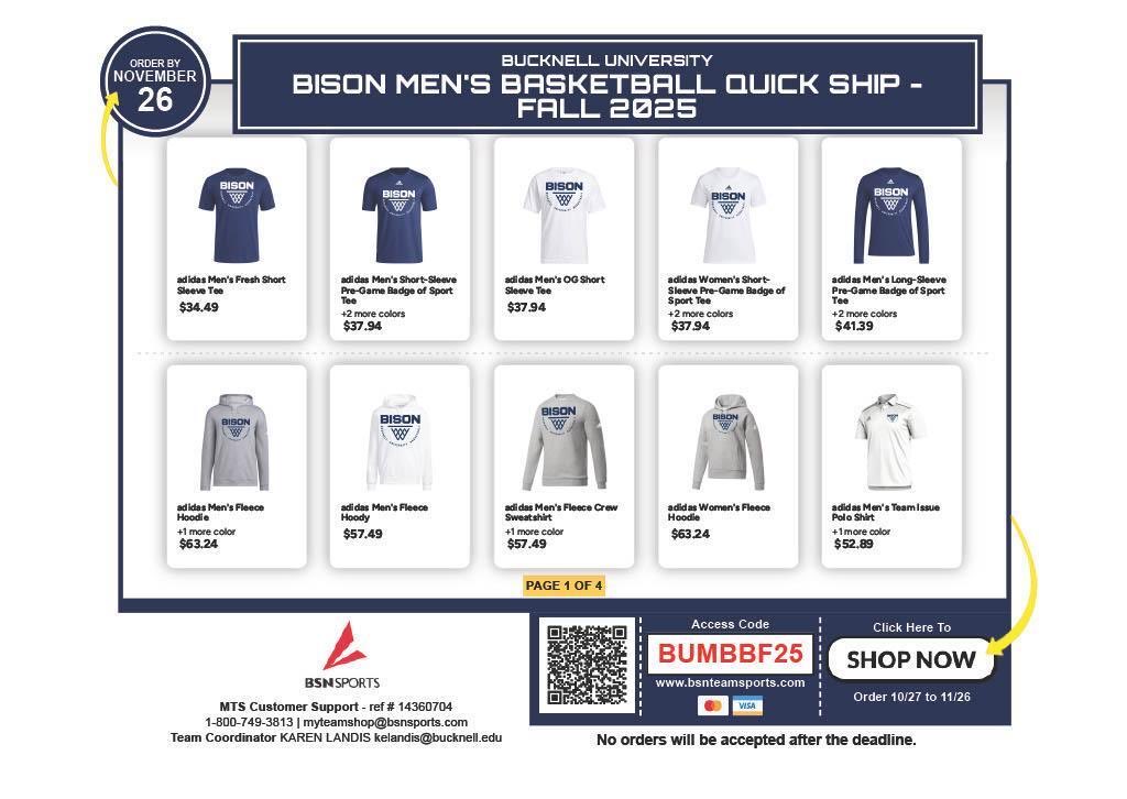 Bucknell_MBB's tweet photo. 🚨 Bucknell Basketball Family! 🚨
You asked — the Team Store is OPEN!
Rep the Bison with the exact gear our players wear.

https://t.co/9aaU4Gm3DY

#rayBucknell🔶🔷🦬 | #Team131 https://t.co/92r6akDSwb