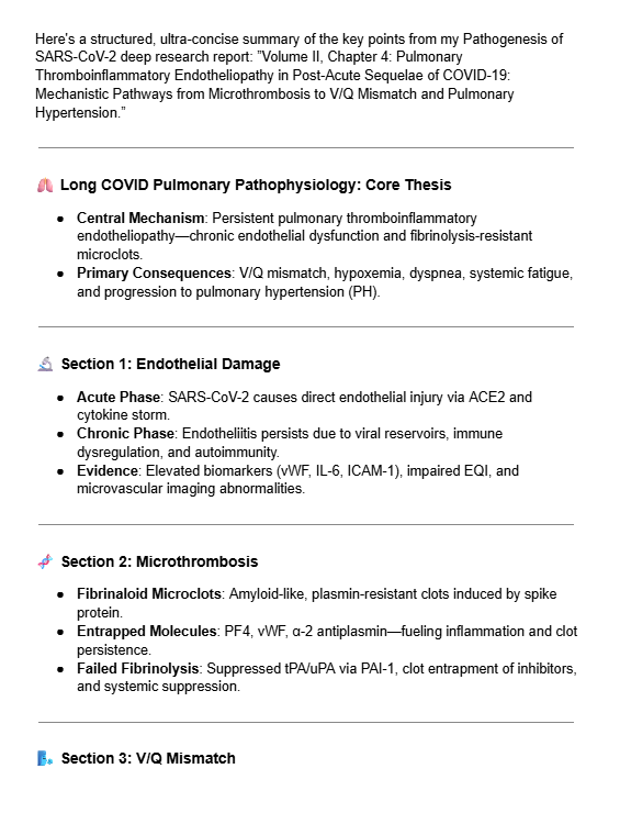 dlingenfelter's tweet photo. Long COVID may stem from persistent microclots and endothelial damage, disrupting lung perfusion and triggering systemic fatigue.

This thromboinflammatory state can evolve into pulmonary hypertension and multi-organ dysfunction.
https://t.co/Zk6nMEXrdj https://t.co/cf3PXz8pFp