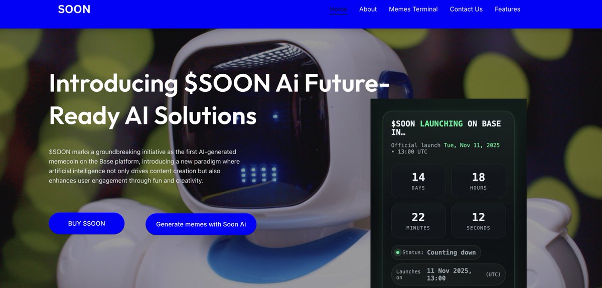 $SOON OFFICIALLY LAUNCHING ON 11:11 (11 NOVEMBER 2025) 💙

🪂Airdrop Coming Along!

To celebrate the upcoming launch, we’re adding 500 new early-based users to the SOON Airdrop List 🎁

👉 How to Join:
- Follow <a href="/soonAI_/">SOON</a>
- Comment your #BaseName + Base Address
- Tag 2 Friends