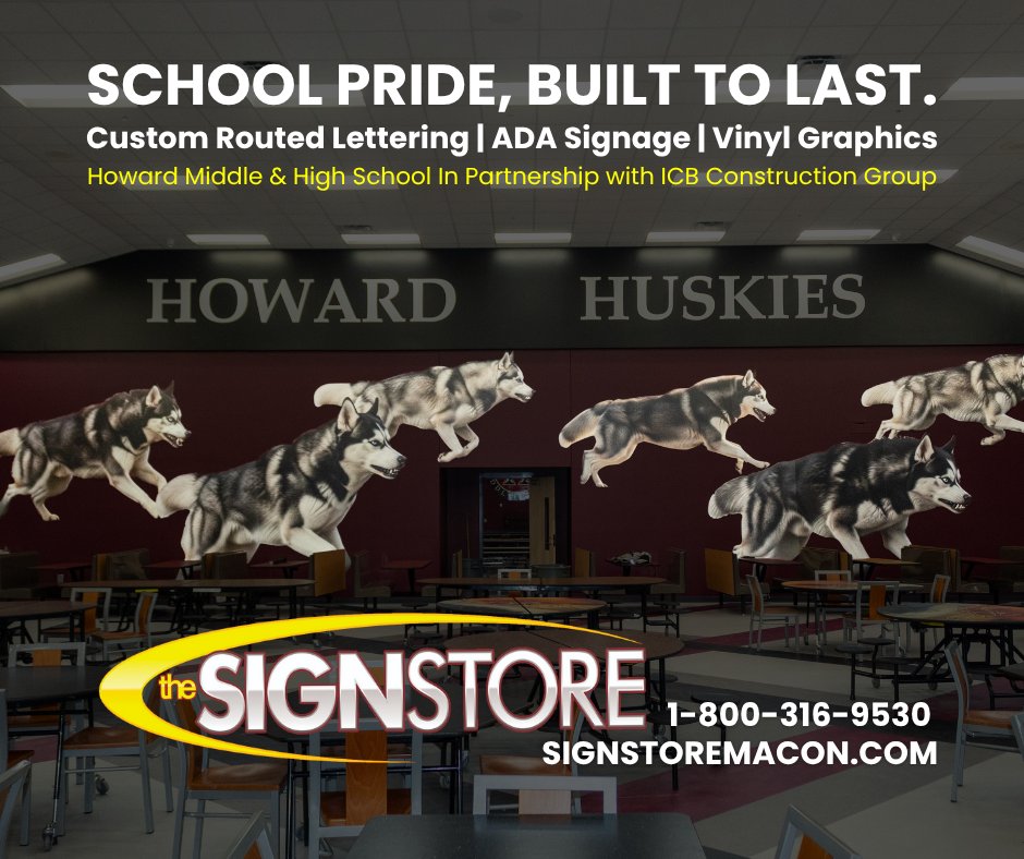 signstoremacon's tweet image. Pride. Purpose. Presence. We partnered with ICB Construction Group to deliver new interior branding for Howard Middle &amp;amp; High School. Learn more: signstoremacon.com | 1-800-316-9530
#CollaborateAndConquer #BuildingCommunity #EducationMatters